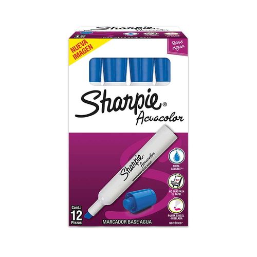 Marcador para Colorear Grueso Azul Oscuro Caja con 12 Piezas Acuacolor