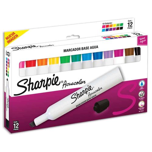 Marcador para Colorear Grueso Colores Surtidos Estuche con 12 Piezas Acuacolor