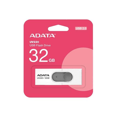 Memoria USB de 32 GB UV220 Blanco con Gris Adata