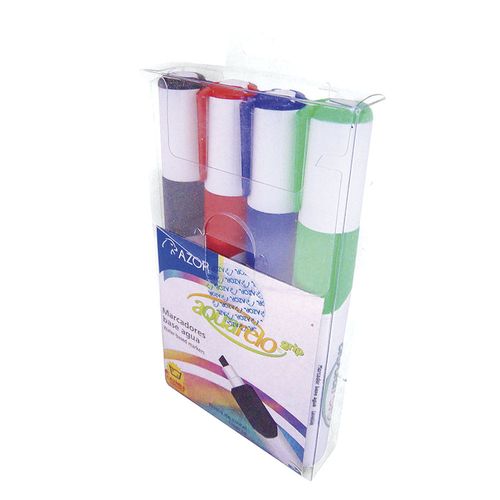 Marcador Para Colorear Grueso Colores Surtidos Estuche con 4 Piezas Aquarelo
