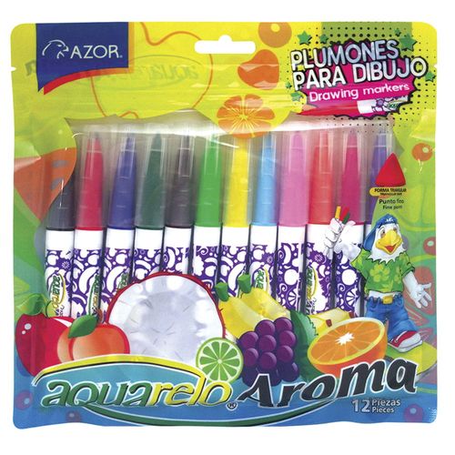 Marcador para Colorear Estuche con 12 Piezas Aquarelo Aroma