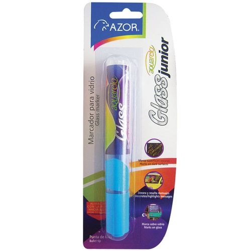 Marcador Delgado para Vidrio Azul Blíster Aquarelo Junior