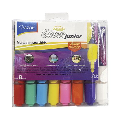Marcador Delgado para Vidrio Colores Surtidos Blíster Aquarelo Junior