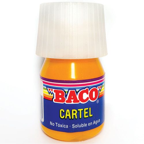 Pintura Escolar para Carteles Frasco con 20 ml Amarillo Medio 51 Baco