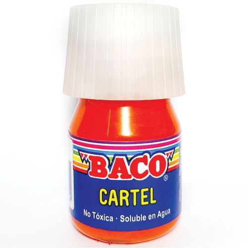 Pintura Escolar para Carteles Frasco con 20 ml Rojo Bermellón 54 Baco