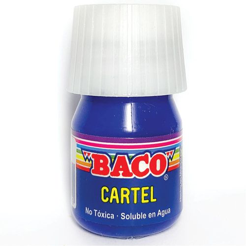 Pintura Escolar para Carteles Frasco con 20 ml Azul Cobalto 65 Baco