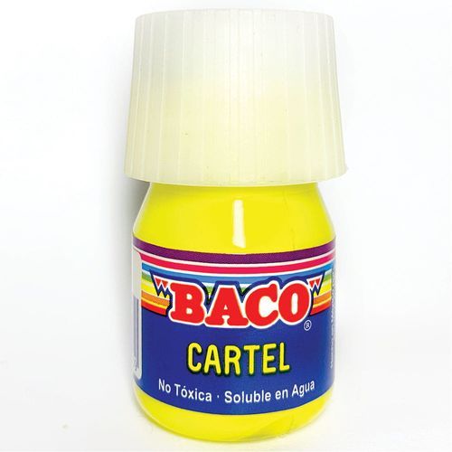 Pintura Escolar para Carteles Frasco con 20 ml Amarillo Pastel Baco