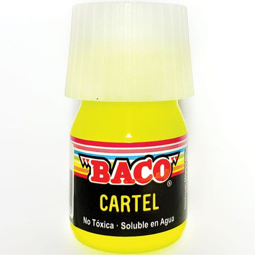 Pintura Fluorescente para Carteles Frasco con 20 ml Amarillo 01 Baco