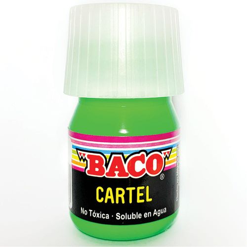 Pintura Fluorescente para Carteles Frasco con 20 ml Verde 04 Baco
