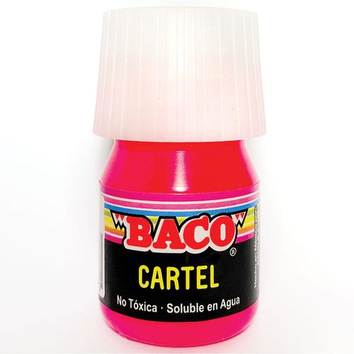 Pintura Fluorescente para Carteles Frasco con 20 ml Rosa Mexicano 07 Baco