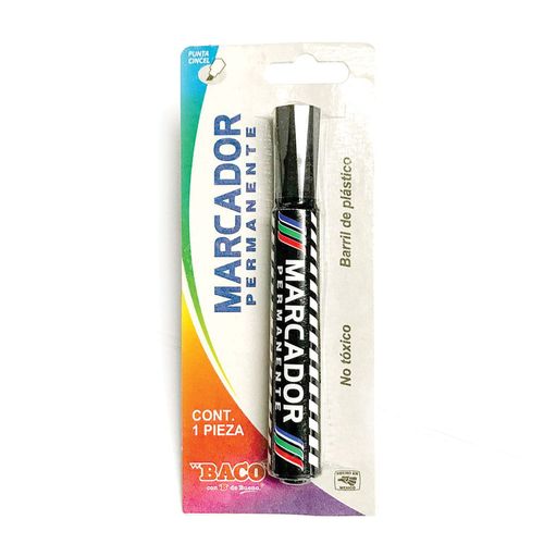 Marcador Permanente Grueso Negro Blíster Baco