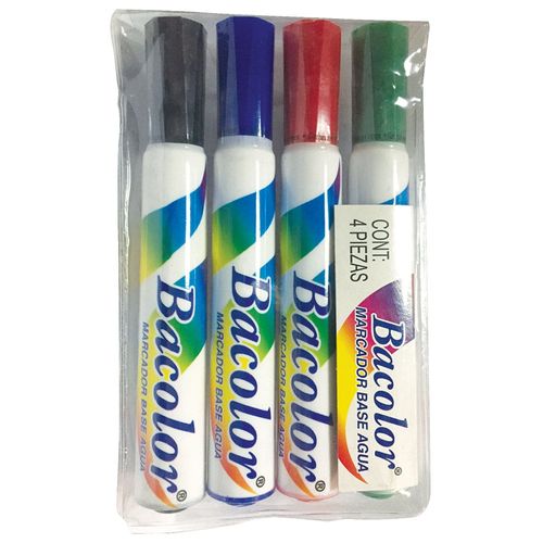 Marcador para Colorear Grueso Colores Surtidos Caja con 4 Piezas Bacolor