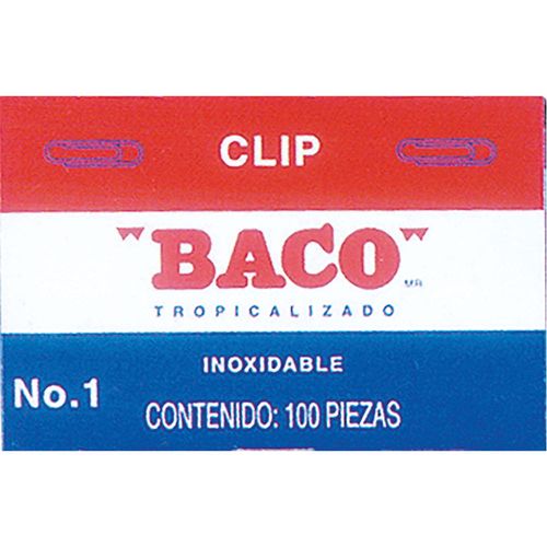 Clip Tropicalizado Redondo Número 1 Caja con 100 Piezas Baco