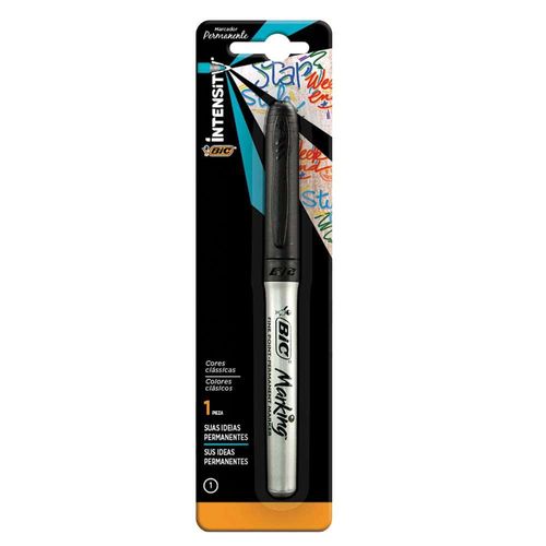 Marcador Permanente Delgado Negro Blíster Grip Marking Bic