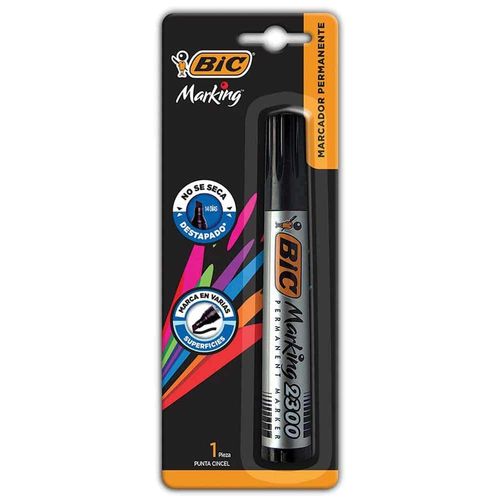 Marcador Permanente Grueso Negro Blíster Bic