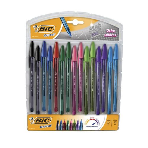 Bolígrafo Punto Ultra fino Stick Exhibidor con 15 Piezas Precisión Bic