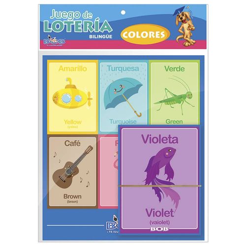Juego de Lotería Didáctica Colores Bob