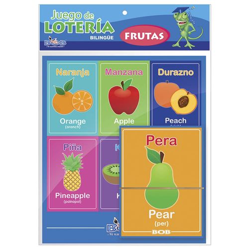 Juego de Lotería Didáctica Frutas Bob