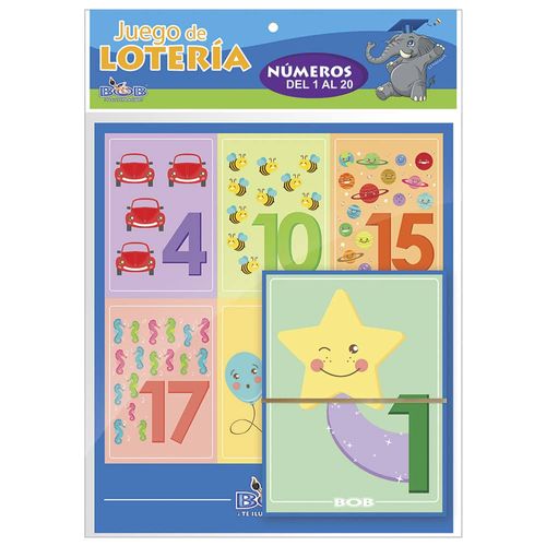 Juego de Lotería Didáctica Números Bob