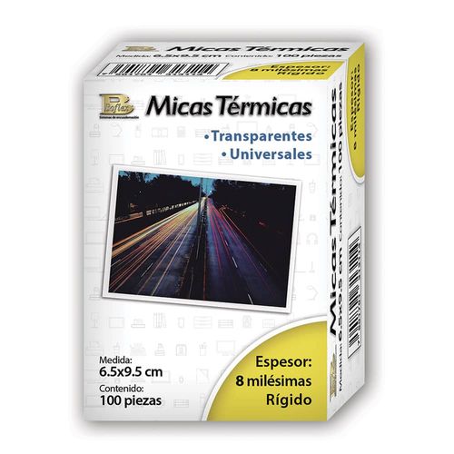 Mica Térmica Club de 6.5 x 9.5 cm y 8 mls con 100 Piezas Boflex