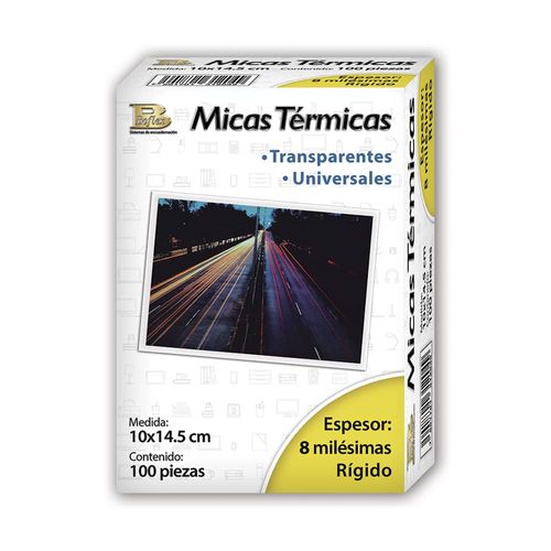 Mica Térmica para Tarjeta de Circulación de 10.0 x 14.5 cm y 8 mls con 100 Piezas Boflex