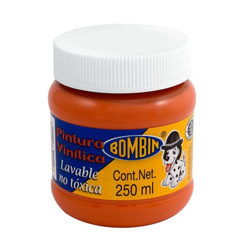Pintura Vinílica Frasco con 250 ml Naranja Bombín