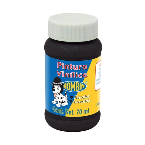 Pintura Vinílica Frasco con 70 ml Negro Bombín