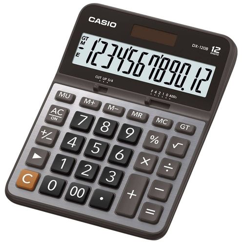 Calculadora de Escritorio de 12 Dígitos Negro y Gris Casio