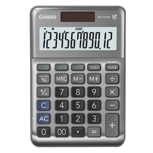 Calculadora de Escritorio de 12 Dígitos Gris Metalico Casio