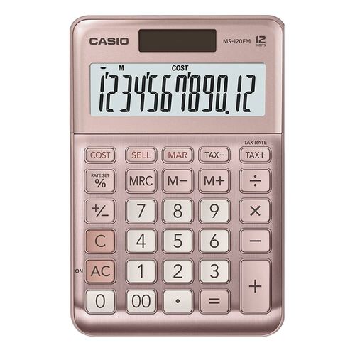 Calculadora de Escritorio de 12 Dígitos Rosa Metalico Casio
