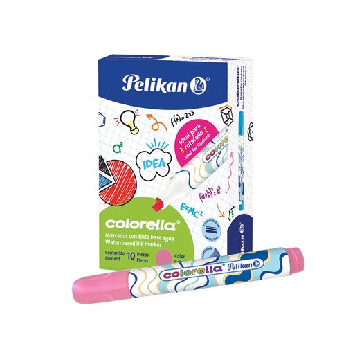 Marcador Para Colorear Grueso Rosa Caja con 10 Piezas Colorella Pelikan