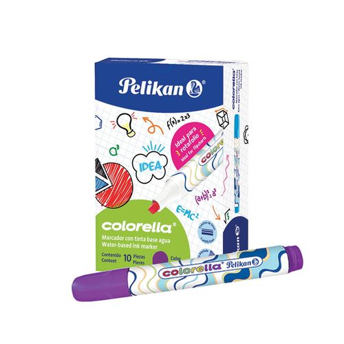 Marcador Para Colorear Grueso Violeta Caja con 10 Piezas Colorella Pelikan