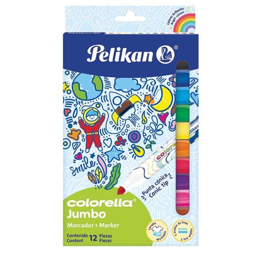 Marcador para Colorear Grueso Colores Surtidos Estuche con 12 Piezas Colorella Pelikan