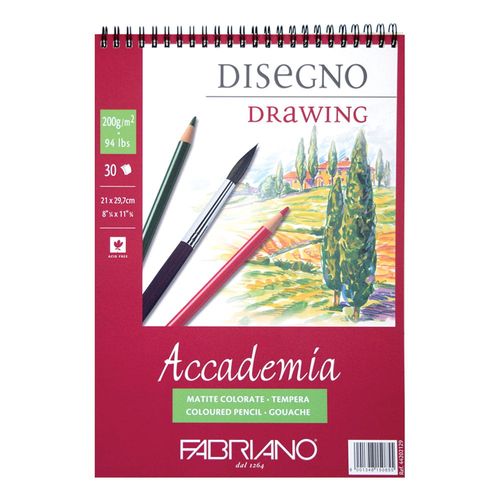 Block Fabriano Tamaño A4 (21x 29.7 cm) con 30 Hojas 200 g Drawing