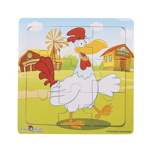 Rompecabezas de Madera Gallo con 9 Piezas Educativity