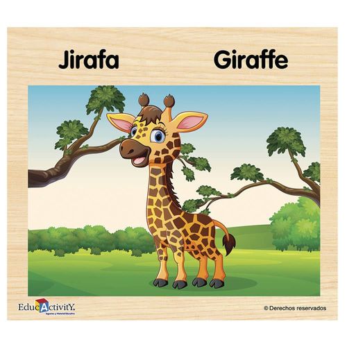 Rompecabezas de Madera Jirafa con 12 Piezas Educativity