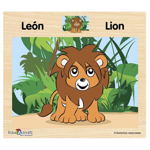Rompecabezas de Madera León con 12 Piezas Educativity