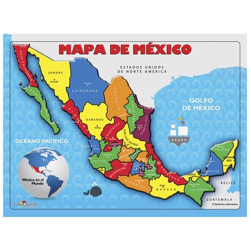 Rompecabezas de Madera Mapa de México Educativity