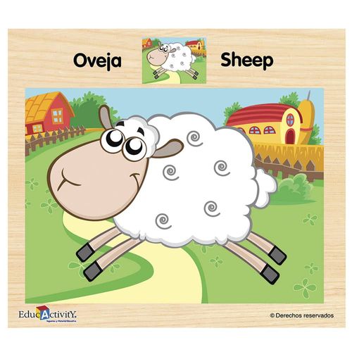 Rompecabezas de Madera Oveja con 12 Piezas Educativity