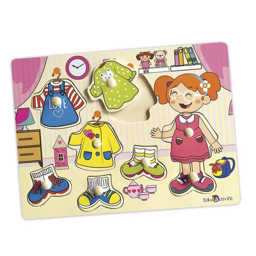 Rompecabezas de Madera Ropa Niña Educativity
