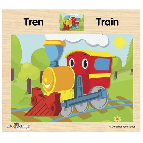 Rompecabezas de Madera Tren con 12 Piezas Educativity
