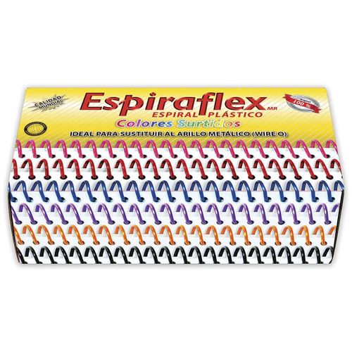 Espiral de Plástico de 13 mm (1/2) Colores Surtidos con 84 Piezas Espiraflex