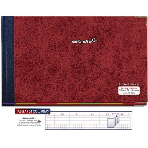 Libro Tabular de 12 Columnas con 96 Hojas Estrella