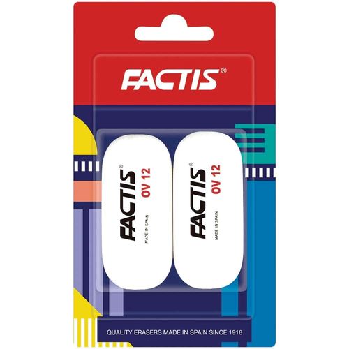 Goma de Borrar OV12 Blister con 2 Piezas Factis BMF9736