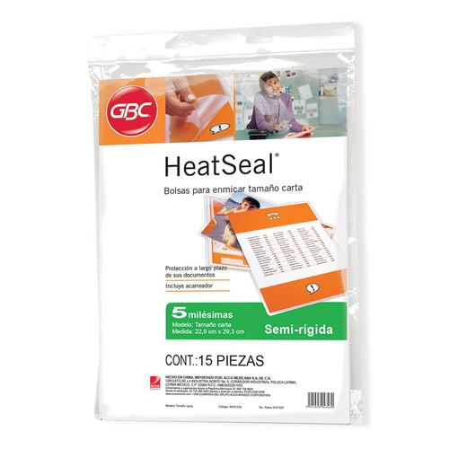 Mica Térmica Tamaño Carta con 15 Piezas de 5 mm GBC