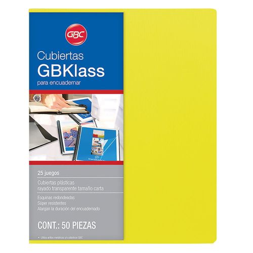 Pasta para Engargolar Tamaño Carta con 2 Amarillo (25 Juegos cada Uno) de 17 Puntos GBKlass