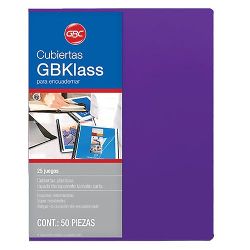 Pasta para Engargolar Tamaño Carta con 2 Morado (25 Juegos cada Uno) de 17 Puntos GBKlass