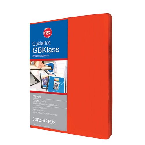 Pasta para Engargolar Tamaño Carta con 2 Naranja (25 Juegos cada Uno) de 17 Puntos GBKlass