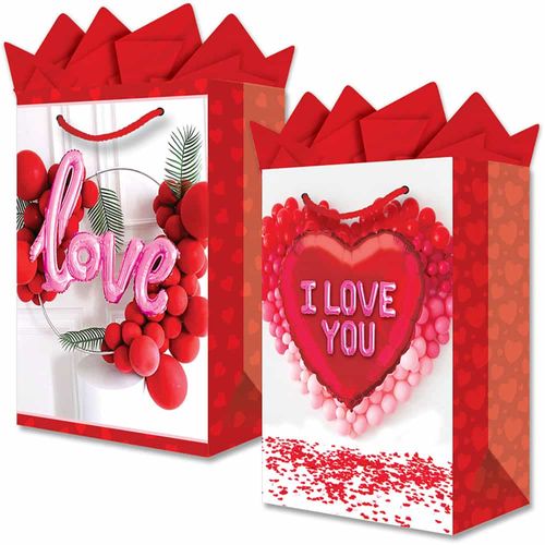 Bolsa de Carton Grande de 25 x 36 x 11 cm Globo Corazón Granmark 878-514