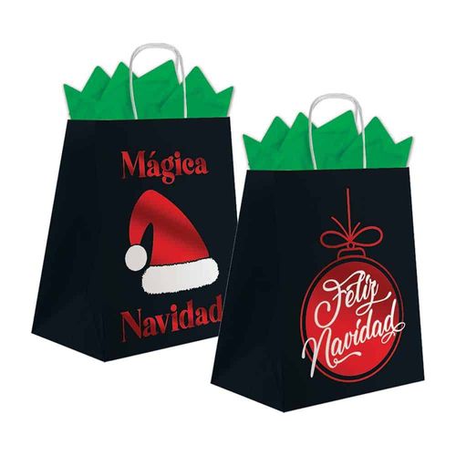 Bolsa de Papel Bond Mediana de 20 x 29 x 11 cm Esferas Navideñas Granmark 917-13/6